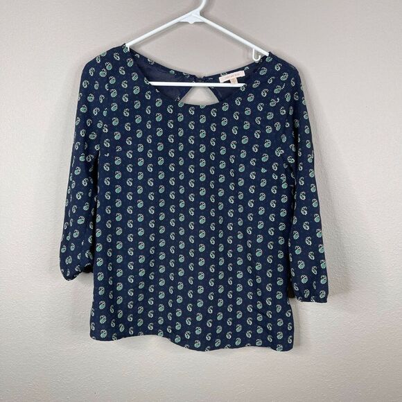 Skies are Blue Womens Blouse‎ Size S 3/4 Sleeve Keyhole Back Workwear - Picture 1 of 8